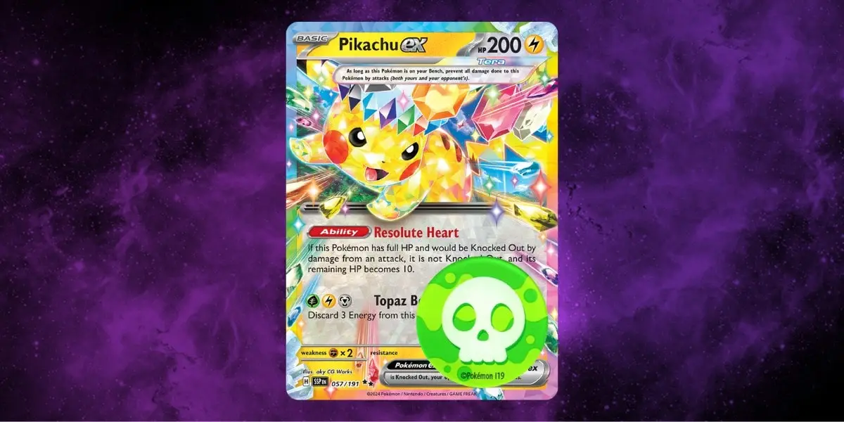 posioned pokemon card with poison marker