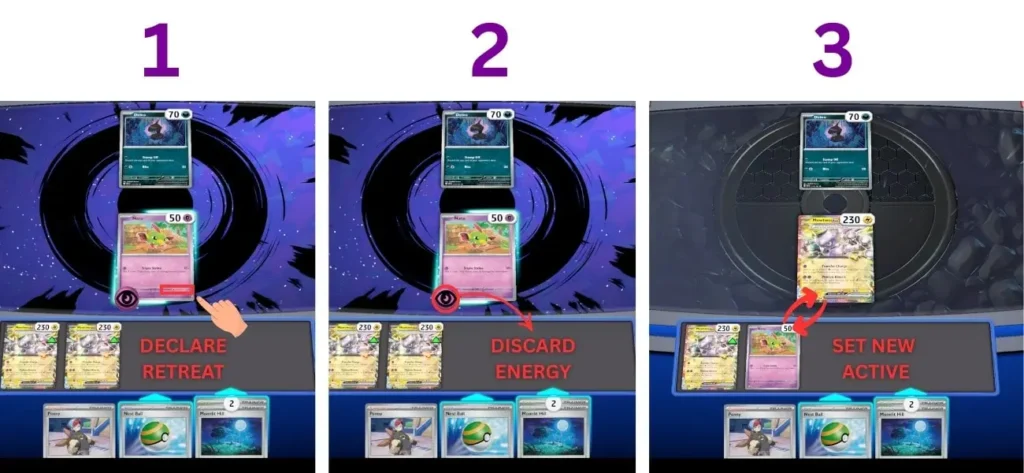 how-to-retreat how to retreat a pokemon card