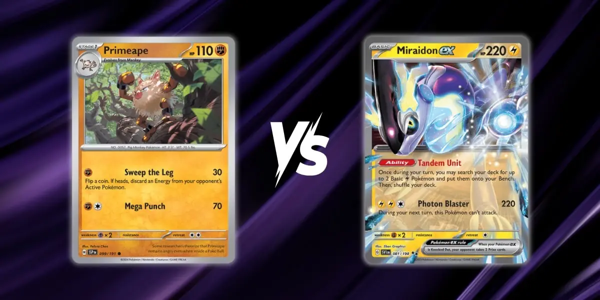 miraidon ex vs primeape damage example