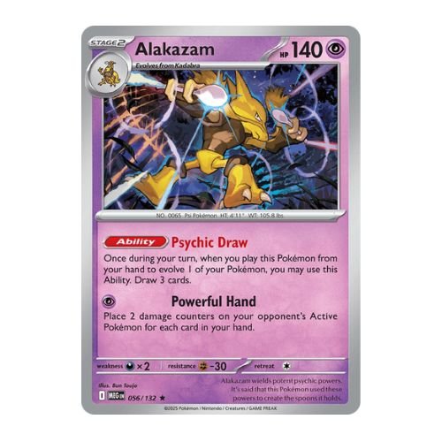 the new alakazam ex is a powerful psychic-type single prize attacker and draw engine.