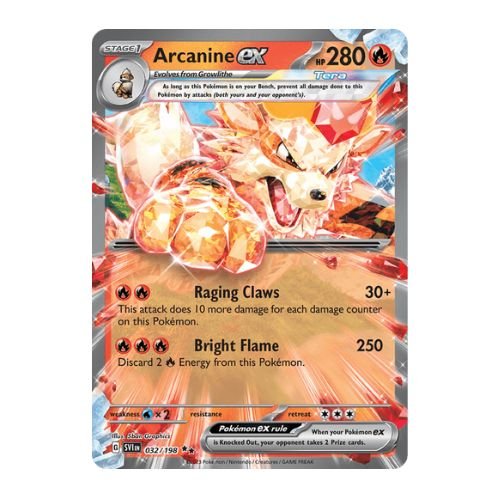 arcanine ex deals high damage at the cost of discarding fire energy